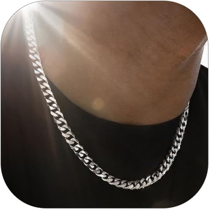 ChainsHouse Miami Cuban Chain Necklace for Men Women, 3mm/6mm/9mm/12mm Width, 316L Stainless Steel/14K Gold/Black Plated, Hypoallergenic Mens Hip Hop Chain, 14"/18"/20"/22"/24"/26"/28"/30"