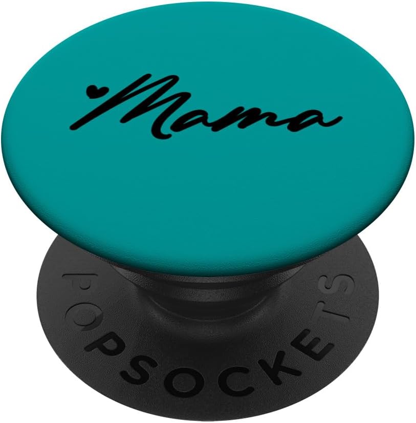Black Teal Heart Mama PopSockets Adhesive PopGrip