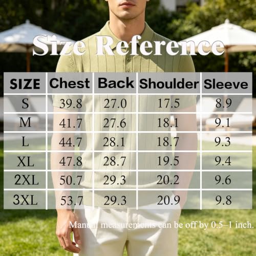 Camiseta polo informal para hombre Barry.Wang, tejido acanalado, manga corta, botones, ideal para verano, playa, vacaciones, golf y ocasiones casuales miniatura 7