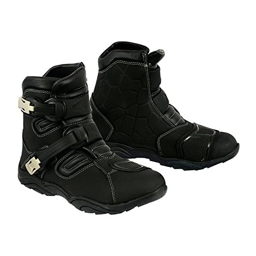 Botas de caña baja de estilo deportivo para moto, con protección y refuerzo. Calzado impermeable de moto para uso mixto carretera/off-road. Para hombre, niño