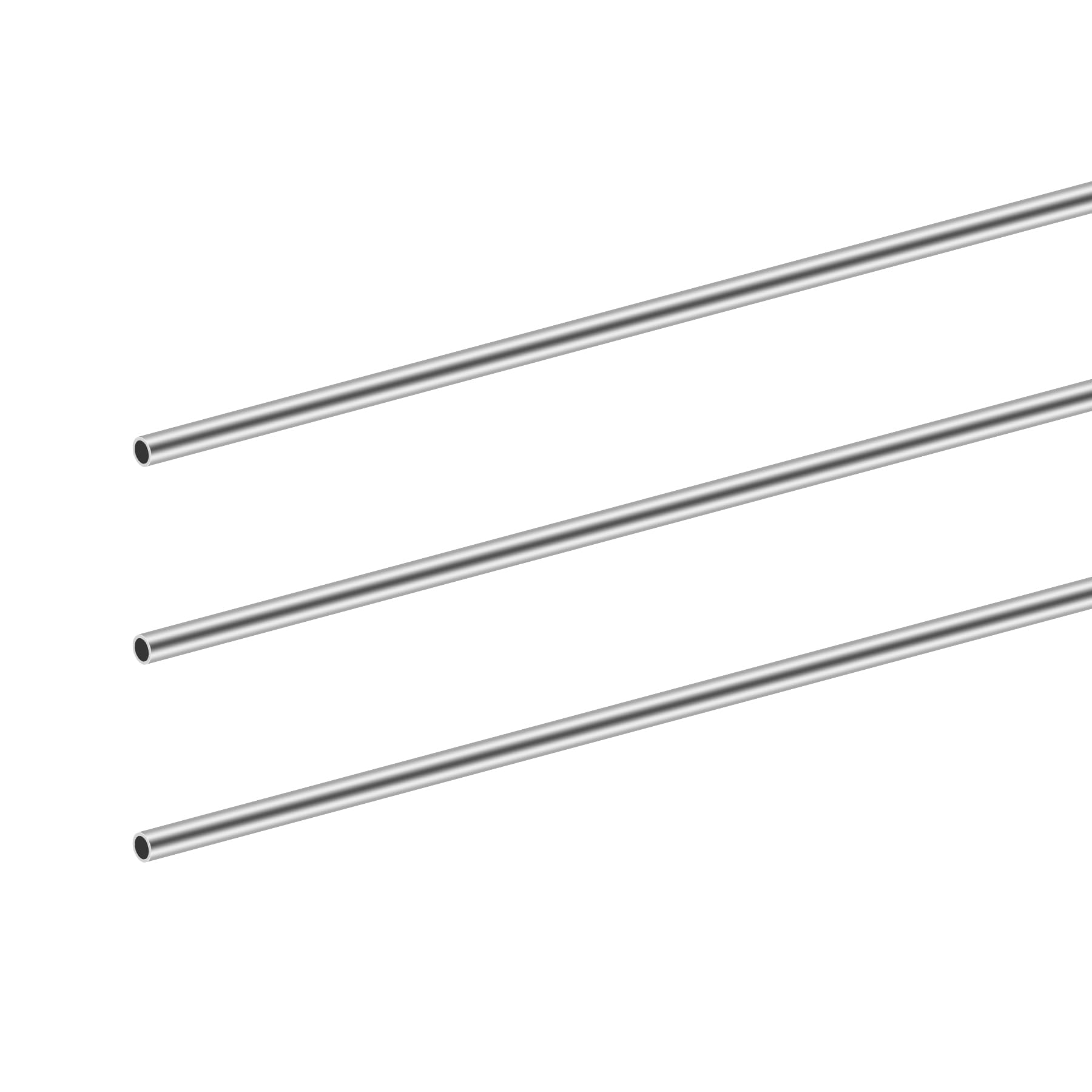 iMeistek 304 Stainless Steel Round Tubes, 8mm OD 0.8mm Wall Thick 300mm Length Seamless Stainless Steel Tube for Industry Machinery, DIY Crafts (3PCS)
