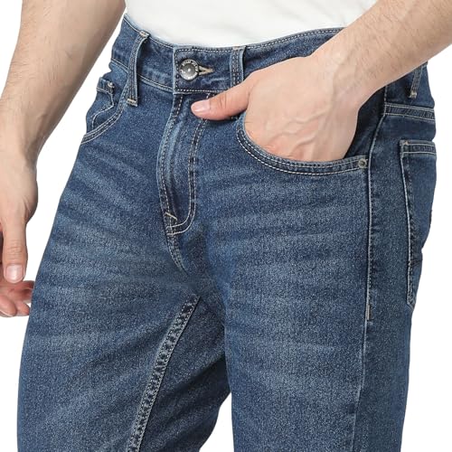 Image of Spykar Men's Kano Slim Fit Mid-Rise Jeans (Ankle Length)