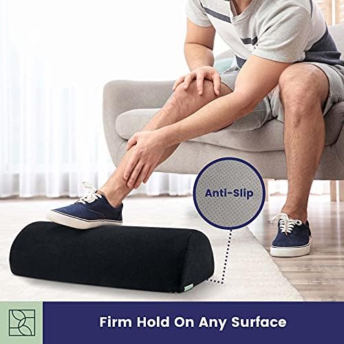 DYNMC YOU Footrest Under Desk at Work, Nordic Black Firm, Comfortable for Home, Travel, Office Footrests Desk, Washable Oeko-TEX Cover, Non- Slip Grip Desk Foot Rest, with Rocking Ergonomic Design