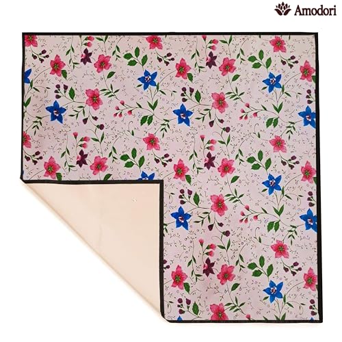 Image of Waterproof Bed Server Mat /Food Mat /Bedsheet Protector | Reversible | 2-Layer Heavy Material | Multi-Purpose Place Mat (Colour & Print May Vary) (floral-24)