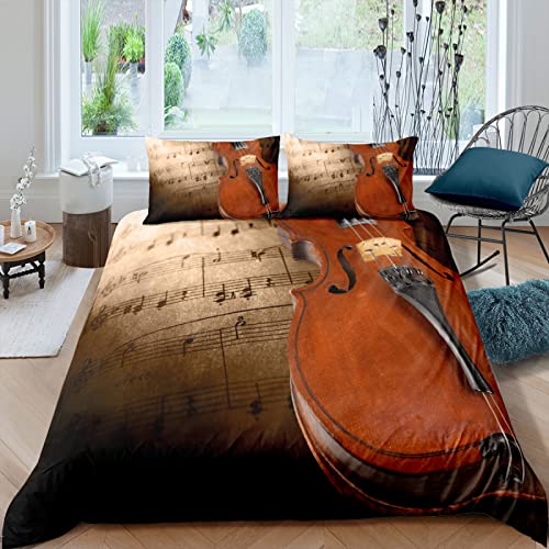 YYZBS Single Duvet Cover Set yellow cello Warm And Breathable Polyester Fiber Single Bedding + 1 Pillowcases 19"x27" Suitable For Young People