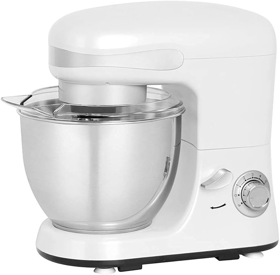 Electric Stand Mixer Tilt-Head Kitchen Food Mixing Machine Spout Stainless Steel Bowl Low Noisy Dough Hook Egg Whisk Beater for Cake Bread and Pizza