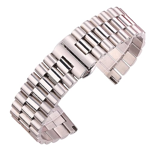 Bracelet de montre acier inoxydable solide maillons polis argentés interchangeables haut de gamme
