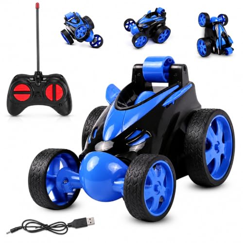 Image of Rechargeable 360 RC Stunt Car for Kids | Double-Sided Flip, Drift & Spin | 4WD High-Speed Off-Road Remote Control Car with LED Lights & Sound | Durable Toy for Boys & Girls Age 4-12 Indoor & Outdoor