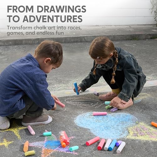 Image of JOYIN 30 PCS Sidewalk Chalks for Kids, 10 Colors, Non-toxic Jumbo Washable Colored Chalk for Toddlers 1-3, School Supplies, Classroom Must Haves, Gift for Kids