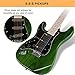 GLARRY Full Size Electric Guitar for Music Lover Beginner with 20W Amp and Accessories Pack Guitar Bag (GREEN, Left Handed 39
