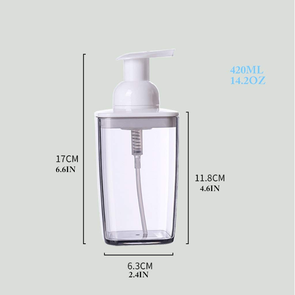 Dozowniki mydła na blacie, 14,2 uncji/420 ml Dozownik mydła w piance Pojemnik wielokrotnego użytku na środek do mycia twarzy, szampon, balsam w piance Dozowniki mydła (różowy 1)
