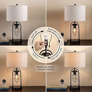 Kawotisetof2farmhousetablelampswithusbportsandnightlightmodernnightstandlampforlivingroombedroombulbsincluded Urban Country Home Decor Kawoti set of 2 farmhouse table lamps with usb ports and night light modern nightstand lamp for living room bedroombulbs included urban country home decor