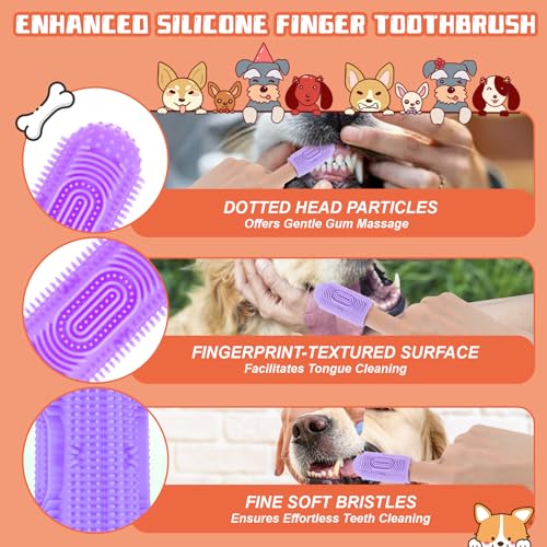 Image of LLOUSSAK 8 Pack Dog Toothbrush Kit, Finger Toothbrush for Dogs, Finger Toothbrushs for Dog Teeth, Dogs Dental Care Tooth Brush Puppy Tooth Brushing