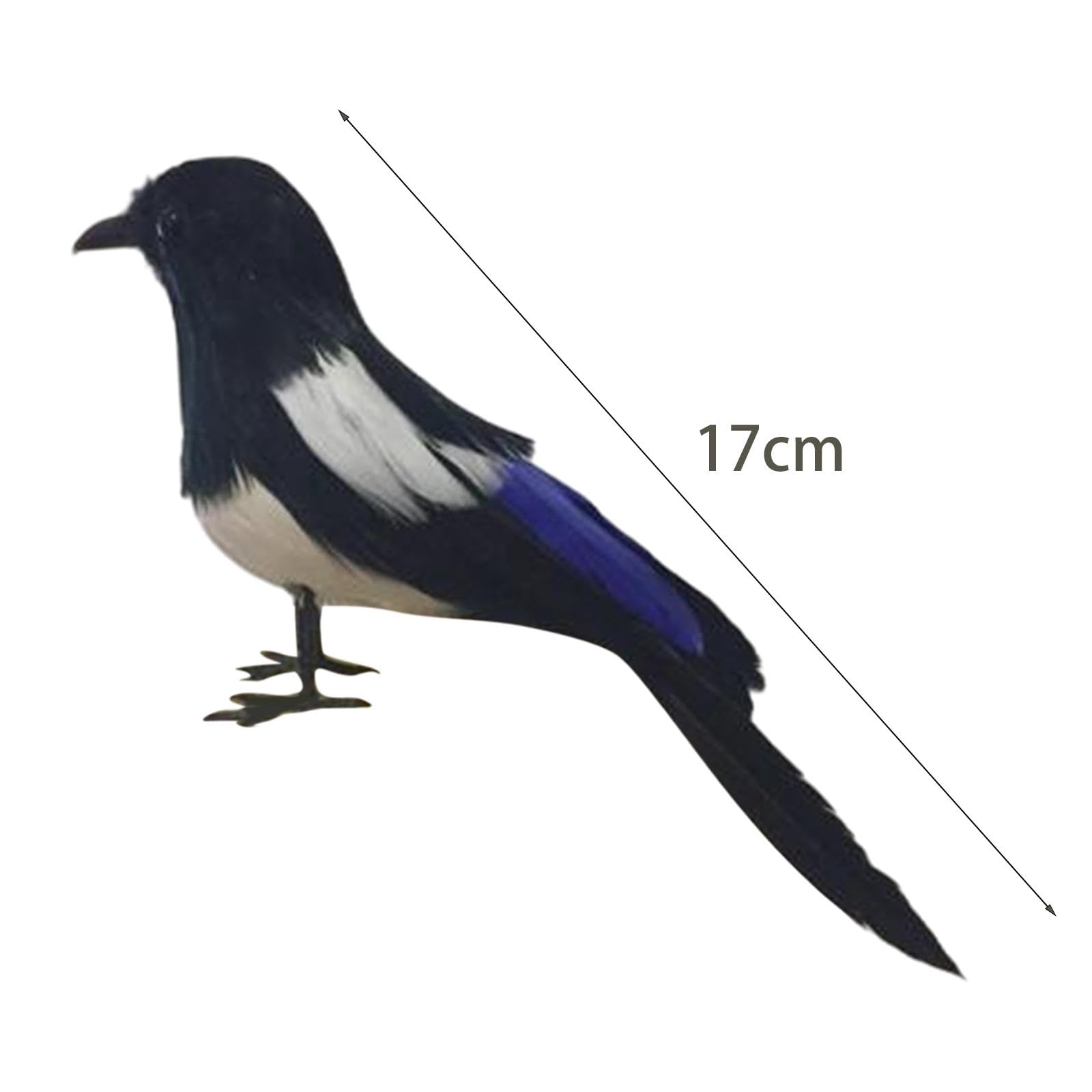 LOVIVER Magpie Simulation, Artificial Bird Statue, Feather Model for Photography Prop Home Decor, 17cm - Image 3