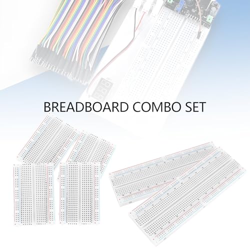 LT Easiyl 1 Satz Steckbrett-Kit mit 6 Farben, Steckbrett mit 170 Punkten, Steckbrett mit 400 Punkten, Steckbrett mit 830 Punkten, Lötfreies Steckbrett für Elektronik-Prototyping