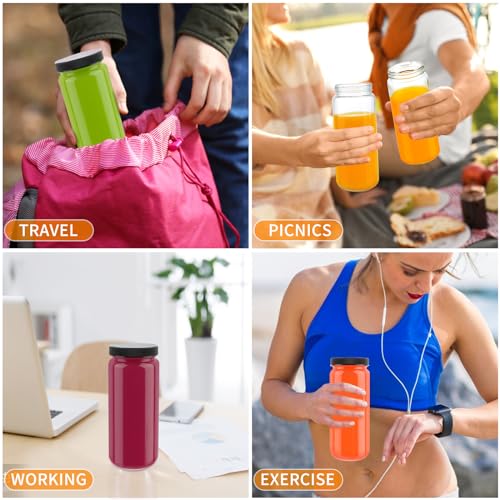 Hingwah 16 Oz Glass Juice Bottles, Set Of 12 Glass Drinking Bottles With Lids, Clear Glass Juice Jars thumb #5