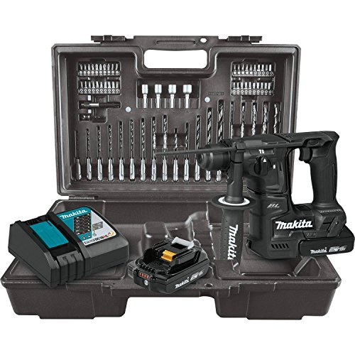 Makita XRH06RBX 18V LXT Lithium-Ion Sub-Compact Brushless Cordless 11/16" Rotary Hammer Kit, accepts SDS-PLUS bits, 65 Pc. Accessory Set (2.0 Ah)
