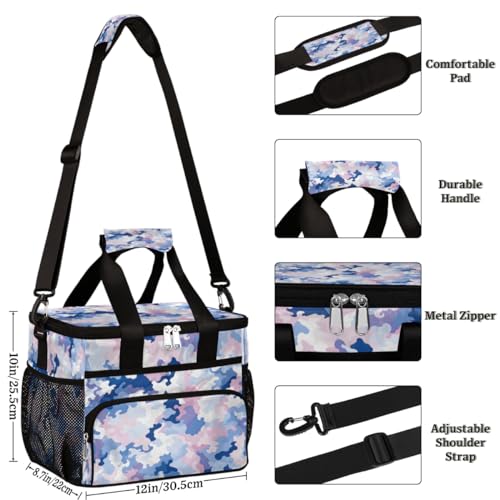 Camouflage Insulated Picnic Backpack Lunch Box for Women Men Picnic Basket Tote Lunch Bag Picnic Bag Portable Lunch Bags for Picnic, Beach, Work, Trip,Office, Camp Light Fashion Camo