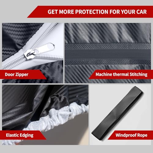 Image of Car Covers for Automobiles, 6 Layers Car Cover Waterproof All Weather, Outdoor Car Cover Sun UV Rain Snow Wind Protection, Full Exterior Cover Fit for 189 inch(189 * 73 * 65 inch) SUV