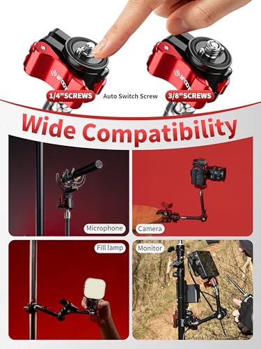 Miniatura 6 de Ifootage Ma5-6 Abrazadera De Brazo Mágico Brazo Mágico Móvil De Fuerza De Fricción Ajustable De 11 Pulgadas Con Tornillo De Rosca De 1 4 Y 3 8 Para Equipo De Cámara Dslr Monitor Lcd Luces Led