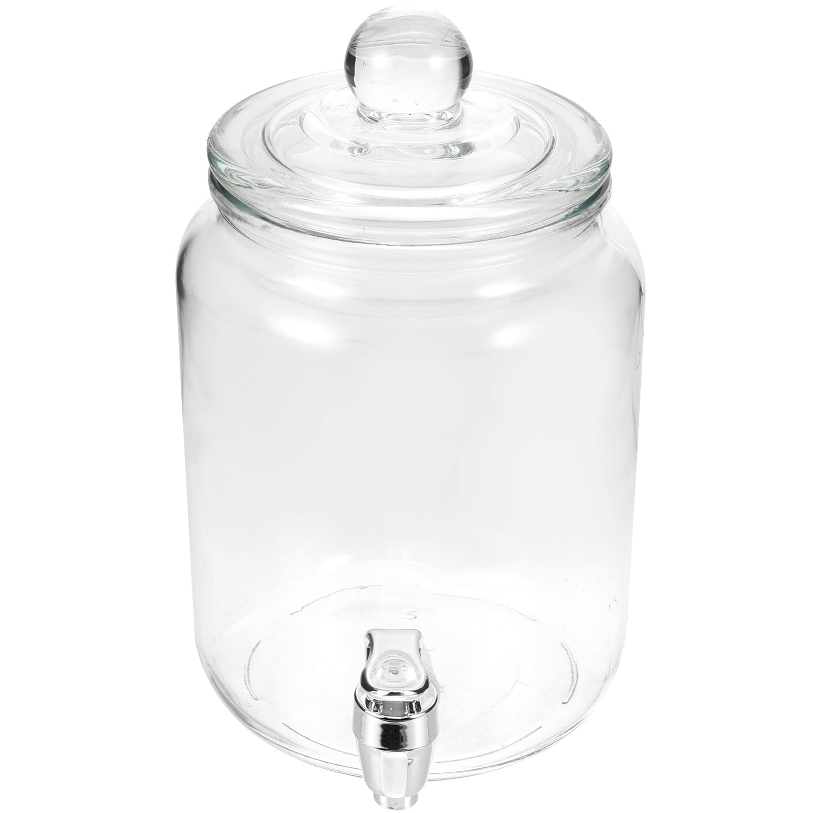 Verschlossener Getränkebehälter aus Glas mit Zapfhahn und Transparentem Design zum Aufbewahren von Saft und Wein für Zuhause und Partys