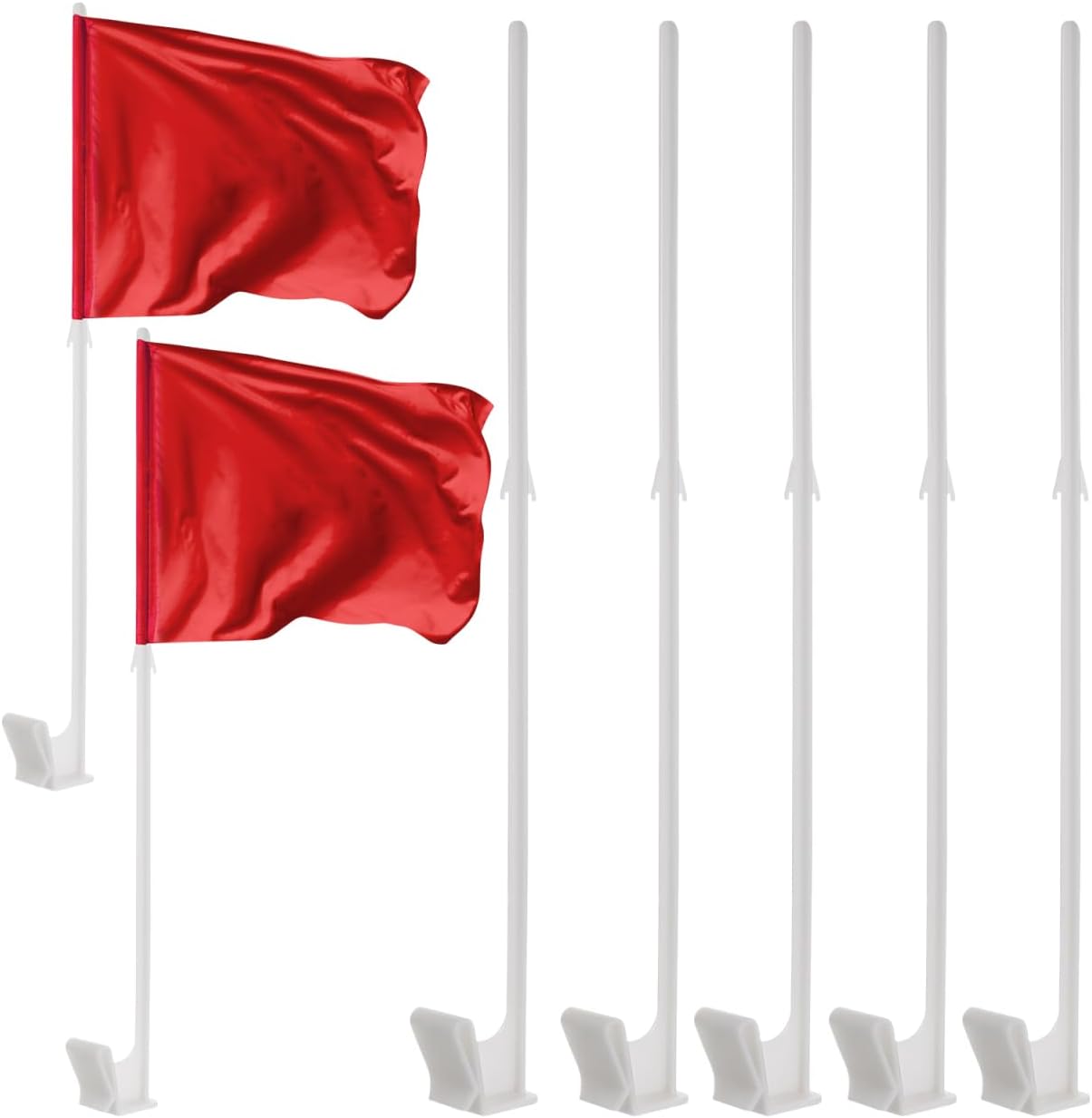 Angoily 12 Pcs Car Window Flagpoles, 15 Inch Plastic Flag Holder for Vehicles, Clip On Banner Post for Parades, Sports Events, SUV Truck, No Flag Included
