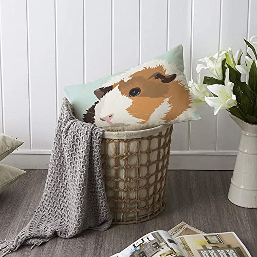 Tks Mitlan Guinea Pig Pillow Covers 12 X 20 Inch Mouse Animal Cute Cartoon Lovely Head Portrait Fluffy Furry Comic Pillows Decorative Throw Pillows Farmhouse Decor For Home Cushion Case #TOP5