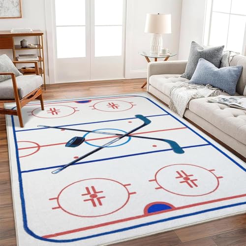 Tapete decorativo hockey 5x7 lavable antideslizante miniatura 3