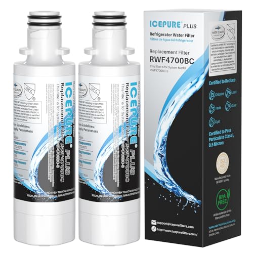 Image of ICEPURE PLUS ADQ747935 NSF /ANSI 53 & 42 Certified Refrigerator Water Filter, Remove Lead, Replacement for LG LT1000P /PC /PCS, Kenmore 9980, MDJ64844601, ADQ74793501, ADQ74793502, LMXS28626S, 2PACK