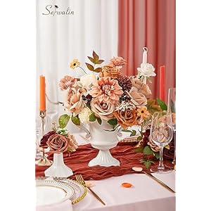 Serwalin Wedding Flowers Orange Flowers for Decoration, Artificial Flowers Fall Centerpieces Wreath Decor Autumn Floral Arrangements, Fake Flowers Boho Decor DIY Terracotta Flowers Box Set Serwalin Wedding Flowers Orange Flowers for Decoration Artificial Flowers Fall Centerpieces Wreath Decor Autumn Floral Arrangements Fake Flowers Boho Decor DIY Terracotta Flowers Box Set