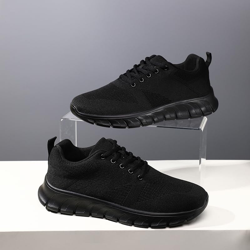 Image of Womens Tennis Shoes Sneakers Walking Running Gym Athletic Slip On Shoes Casual Workout Shoes for Women Lightweight Comfortable Breathable Black US Size 8.5