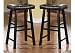 Bobkona Drake Set of 2, Country Series Bar Stool - 29"H - in Espresso Finish with Faux Leather