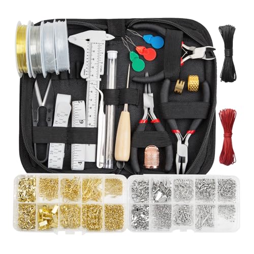 GTAAOY Jewelry Making Kit for Adults Jewelry Making Supplies Kit with Wire Wrapping Pliers Craft Ring Wire Earring Charms Findings for Jewelry Repair and Beading