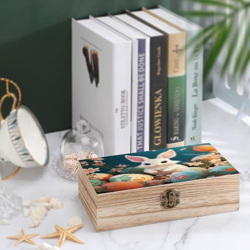 Boîte de rangement en bois lapin de Pâques pour organiser les bijoux éparpillés - 5