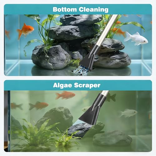 Image of Carefree Fish Aquarium Gravel Vacuum Sand Cleaner with 6Ft Pipe Fish Tank Water Changer Adjustable Length ABS(for 3~8Gal Tank)