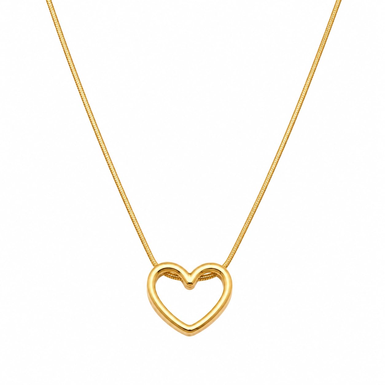 Pendant Necklace for Women & Girls | Gold Plated Stainless Steel Open Heart Chain Necklace | Minimalist Fashion Jewelry | Daily Wear, Anniversary & Birthday Gift-image-47