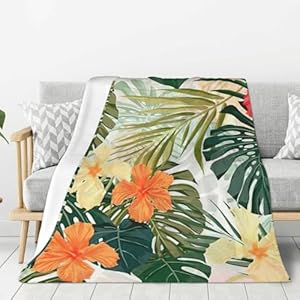 Xjxzcfnb SB-122 Koc Flanelowy Hibiskus