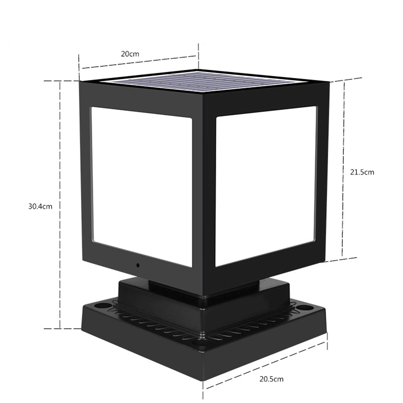 Luce Solare A LED, Lampione da Esterno, Luce da Giardino Impermeabile Ip65, Lampada A Colonna con Sensore di Luce, Luce per Vialetti per Pilastri, Cortili, Padiglion