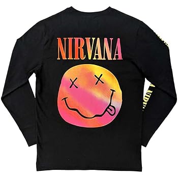 トップス NIRVANA LA DIVINA COMMEDIA t-shirt fade Amazon.com: Nirvana T Shirt Faded Faces Band Logo Official