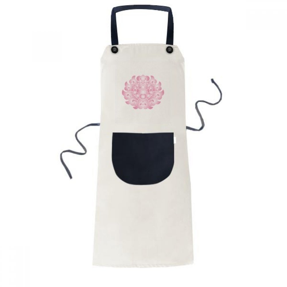 Tablier de cuisine lotus rose bavoir adulte 70x67cm noir