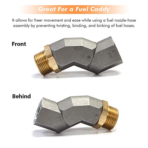 A Abigail 1" Fuel Transfer Hose Swivel 360 Rotating Connector For Fuel Nozzle Multi Plane Fuel Plane Swivel #TOP2