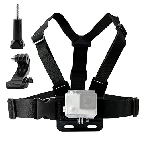TEKCAM Chest Harness Mount Adjustable Chest Strap Belt with J Hook Compatible with Gopro Hero 8 7 6/AKASO/Apeman/DBPOWER/Campark/VanTop/Dragon Touch 4k Action Cameras Accessories (Camera Not Included)