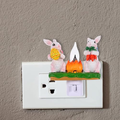 Lámpara de mesa de noche con diseño de conejo de Pascua miniatura 7