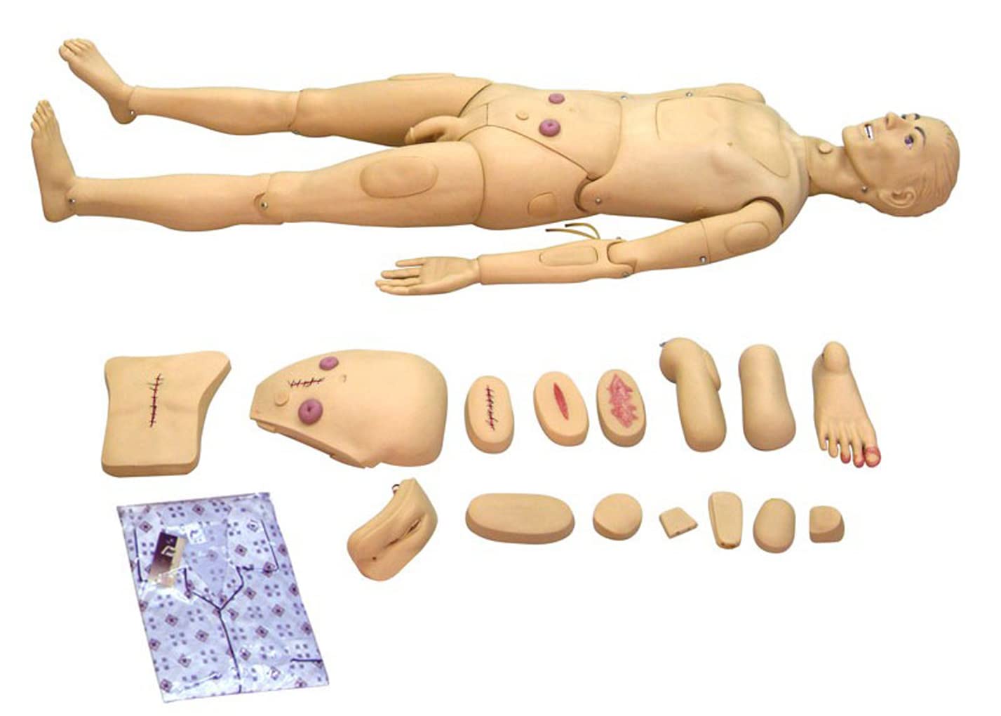 Unterrichtsmodell,M?nnlich-Weibliche Krankenpflege-Schaufensterpuppen Medizinischer Dummy-Simulator Krankenschwester-übungsmodell Voll Ausgestattete Senioren-Pflege-Praktikums Mit