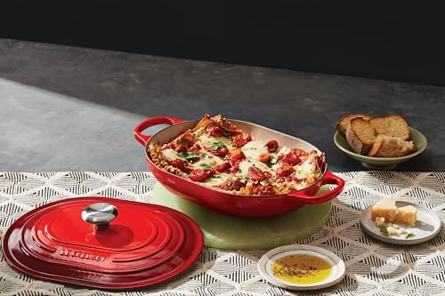 Image of Le Creuset Enameled Cast Iron Oval Casserole with Lid, 3.75 qt., Peche