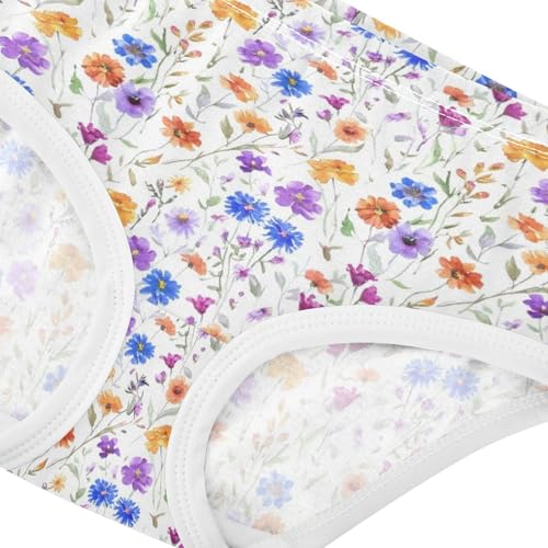 Joisal Pattern Toddler Underwear Floral 2t Cotton Cute Panties Girl Watercolor Wildflowers Colorful Kids Briefs Undies4