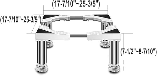 Miniatura 2 de YiHYSj - Base antideslizante para lavadora, soporte para nevera, base ajustable multifuncional para lavadora y secadora, soporte de pedestal para