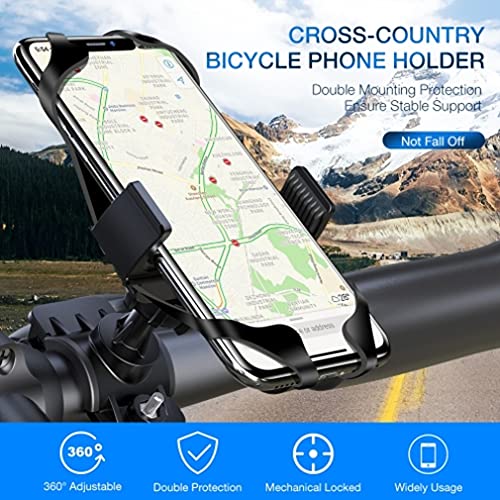 Handlebar Bicycle Mount for Compatible with Samsung Galaxy S24/S23/S22/S21/S20/FE/Plus/Ultra Phones - Silicone Holder Bike Non-Slip Strap Shockproof