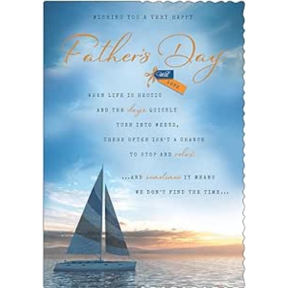 Father's Day Card, Wishing You a Very Happy Father's Day with Love - 10 x 7 inches - Avant Garde Studios