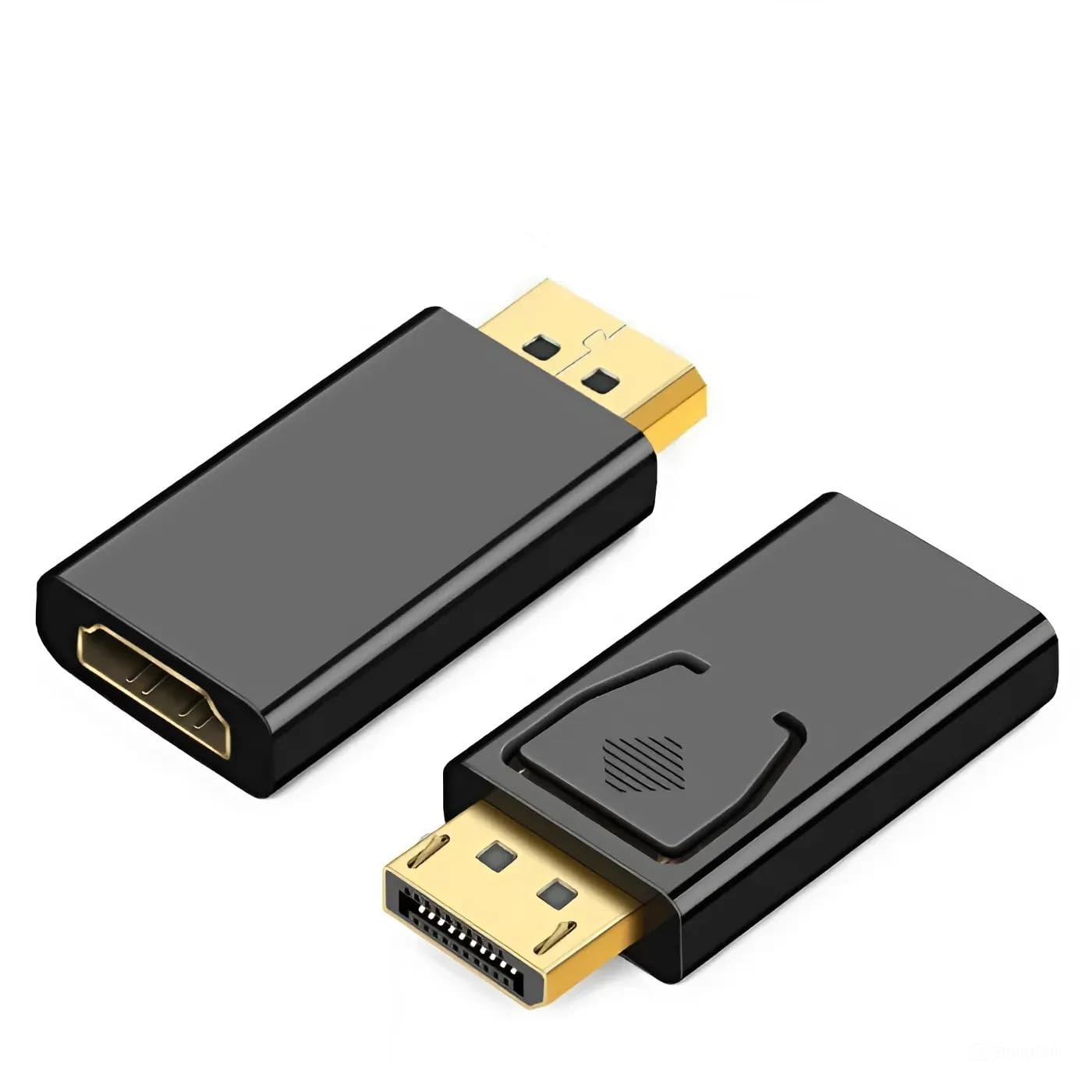 Lot de 2 adaptateurs DisplayPort vers HDMI 4K, port d'affichage unidirectionnel plaqué or, compatible avec HP, HDTV, AMD, NVIDIA, Dell, GPU, projecteur, PC, ordinateur de bureau